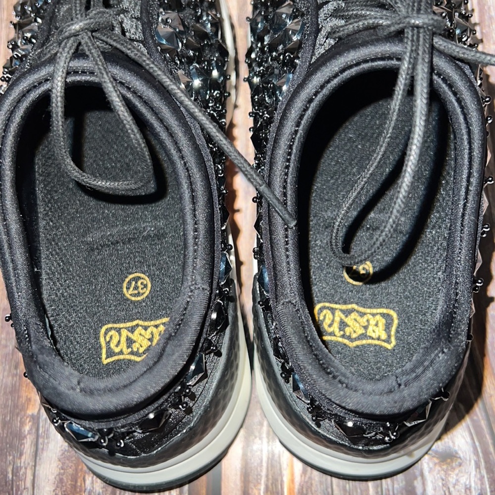Ash Black Muse Beaded Chunky Sneakers 370049 37M - Picture 7 of 10
